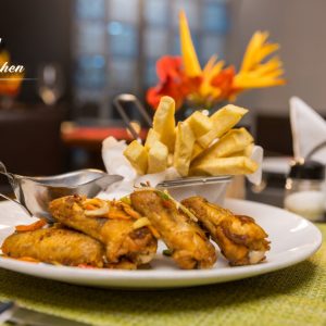 Chicken Wings And Yam Chips